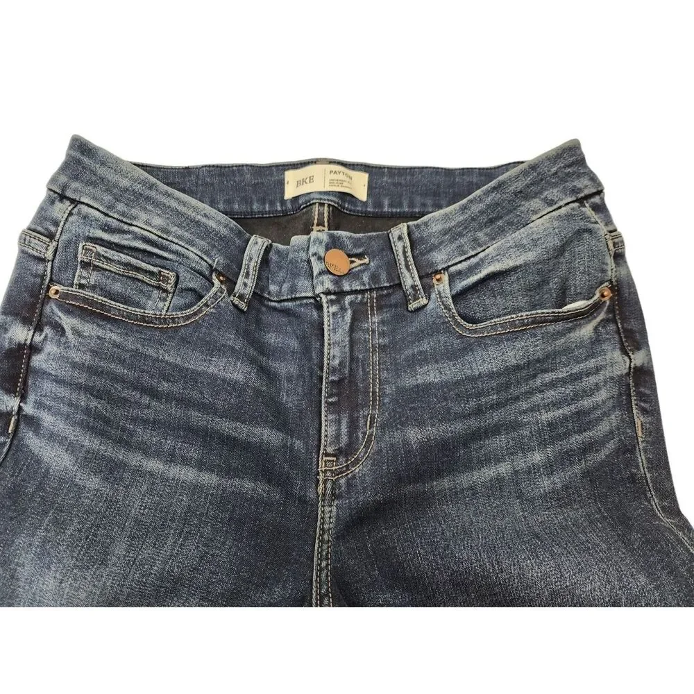 BKE Payton Womens Actual 29x27 Universal Fit Mid Rise Ankle Skinny Raw Hem Jeans